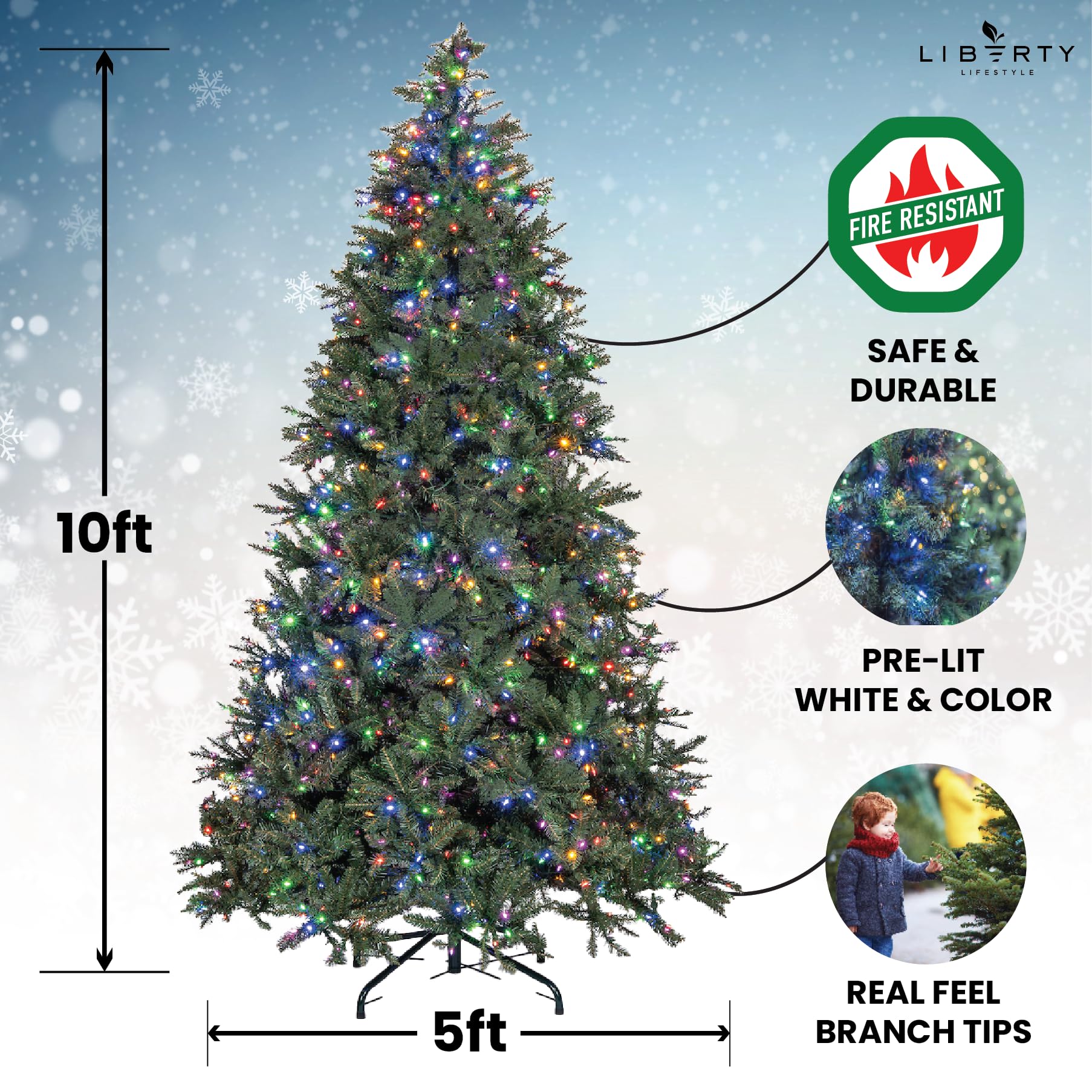 Amazon.com: Liberty Lifestyle Christmas Tree 10 ft- Pre-Lit White